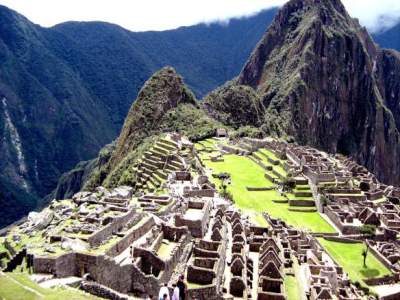 Machu Picchu in Peru das Ziel vieler Reisender und der Wanderer auf dem Inka Trail
